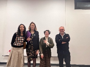 De gauche à droite: les jurés, Leila Marino, Sandrine Bayet et Daniel Damart, et l'une des qualifiées: Eléonore Arrouès (3ème en partant de la gauche)